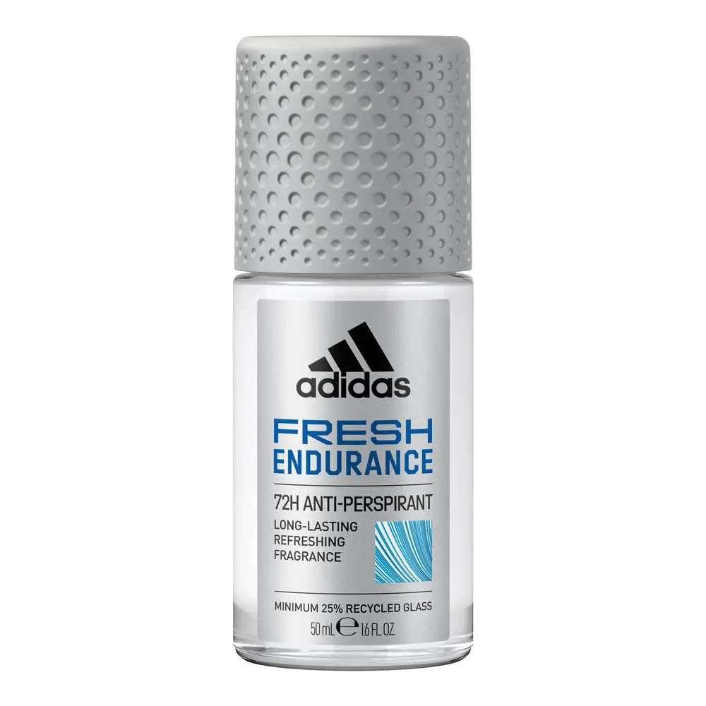 ADIDAS Fresh Endurance Roll-On Antiperspirant 50ml offers long-lasting freshness in a sleek, eco-friendly design.