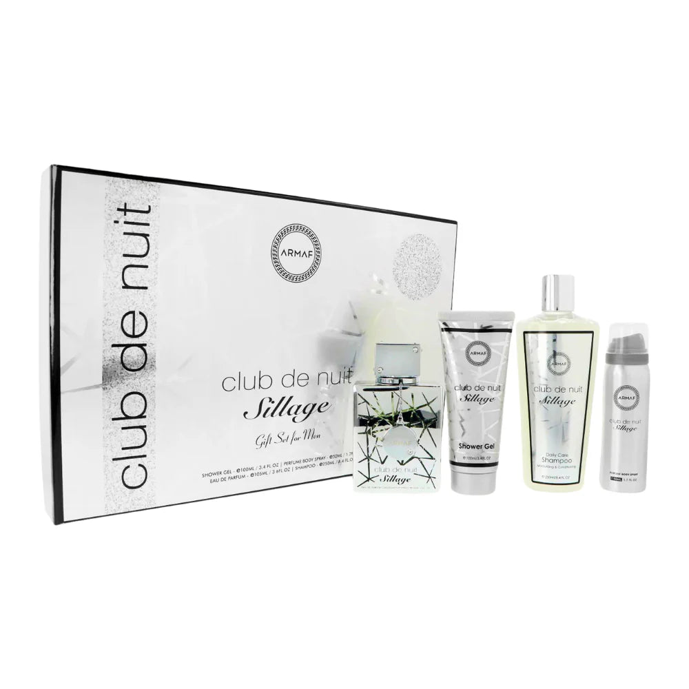 مجموعة هدايا أرماف كلوب دي نوي أو دو برفيوم 105 مل - بخاخ للجسم 50 مل - شامبو 250 مل - جل استحمام للجسم 100 مل للرجال