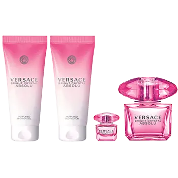 Versace Bright Crystal Absolu Gift Set 90ml EDP + 5ml Mini + 100ml Shower Gel + 100ml Body Lotion