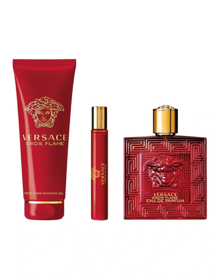 Versace Eros Flame 100ml EDP + 150ml Shower Gel + 10ml EDP for Men GIFT SET