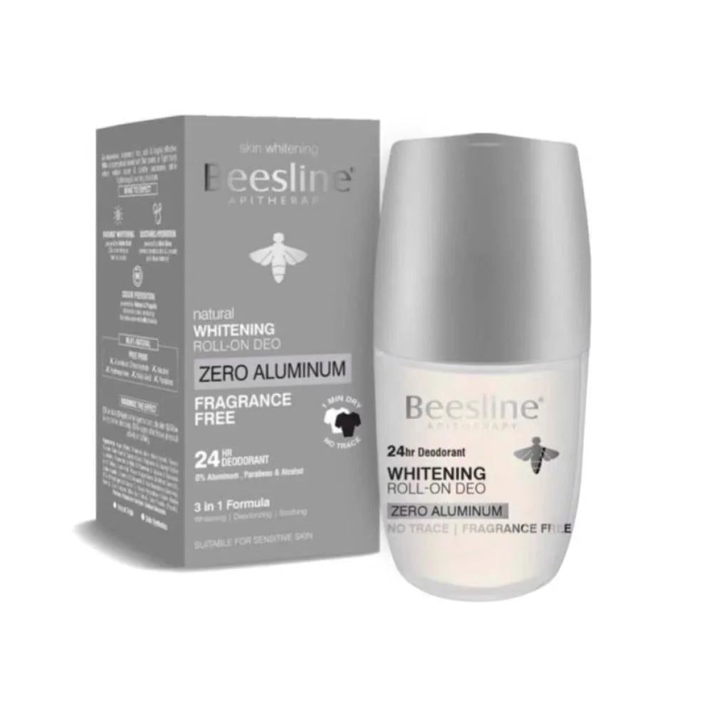 Beesline Mens Whitening Roll-On Deo Zero Aluminum Fragrance Free Grey 70ml