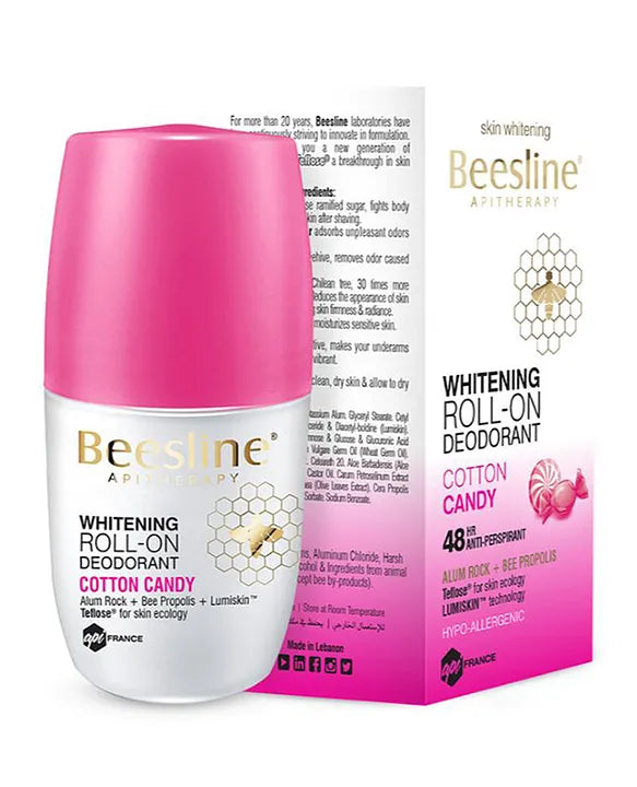 Beesline Whitening Roll-On Deodorant - Cotton Candy Pink 50ml