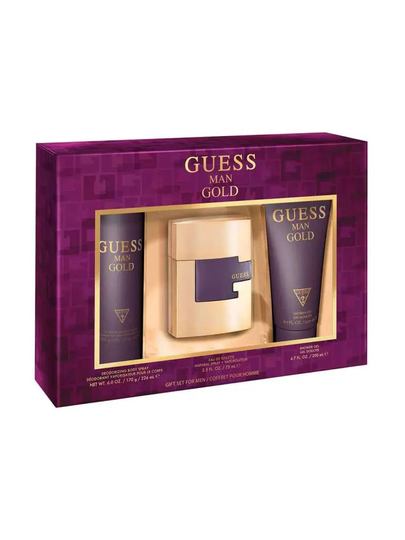 Guess Gold Gift Set EDT 75 ml + Shower Gel 200 ml + Body Spray 226ml