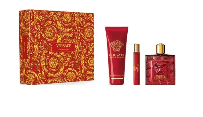 Versace Eros Flame 100ml EDP + 150ml Shower Gel + 10ml EDP for Men GIFT SET